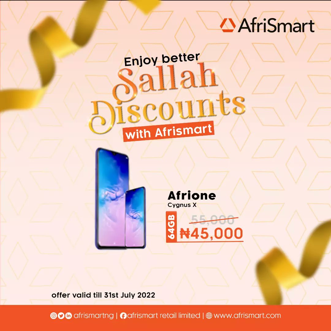 AfrismartNg's tweet photo. This one na N10,000 discount!!😲
No dull yourself on top this market o!😋

Visit https://t.co/s4c8WULAam make you place your order. 
Whatsapp us on 08172758440.

Valid till the 31st of July.

#sallah #Afrione #betterpackage #Afrismart #discount
#awoof #BetterSallahwithAfrismart https://t.co/ErntCASo1P