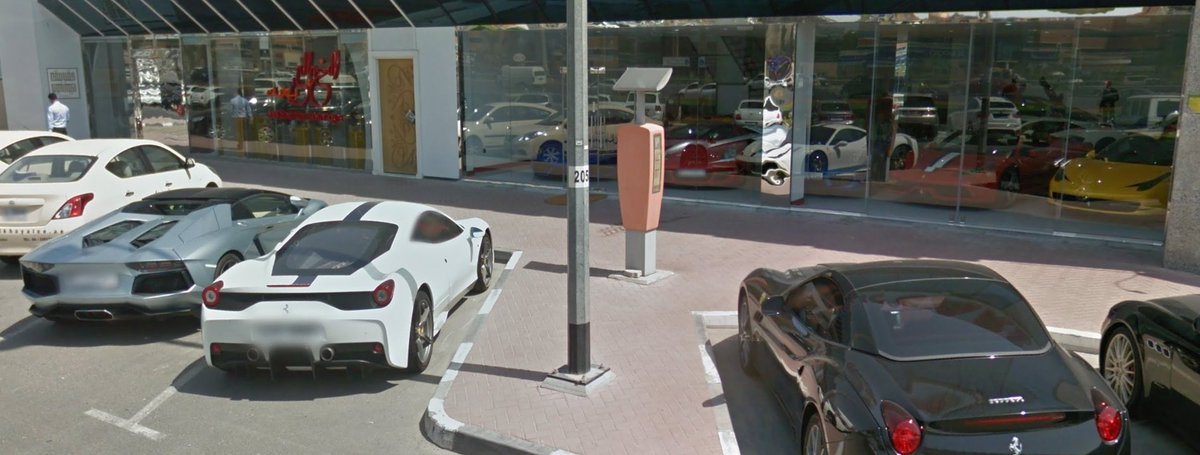Cars_SV's tweet photo. A Lamborghini Aventador Roadster and a Ferrari 458 Speciale would be a special pair on their own, but hidden in the background, inside a dealership window is the unmistakable front end of a Gemballa Mirage GT

Dubai - September 2015 #SV_Supercars #StreetViewCars https://t.co/bcmsLUUduT