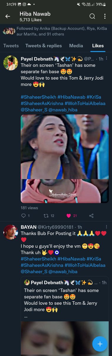 Kirty69990181's tweet photo. Thanks Hibu For Liking &amp; Watching The Vm ❤️🥺🙏
#ShaheerSheikh #HibaNawab #Krisa #WohToHaiAlbelaa 
@Shaheer_S @nawab_hiba https://t.co/VmXW36twOY