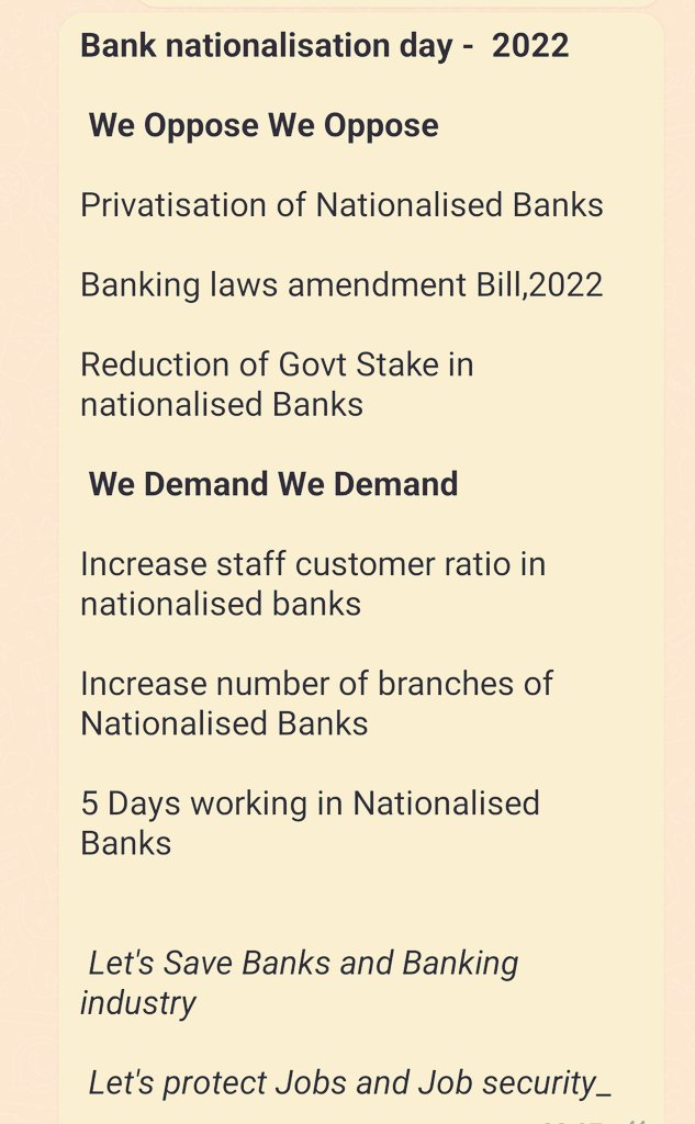 AUCBO_Tamilnadu's tweet photo. #StopPrivatization_SaveNation #PmStopSellingPSBs #pmstopprivatization
Stop Privatisation of Nationalised Banks
@PMOIndia @NITIAayog @nsitharaman @FinMinIndia @LabourMinistry @thirumaofficial @mkstalin @pinarayivijayan @MamataOfficial @WriterRavikumar @SuVe4Madurai https://t.co/fV9a8FeoSG