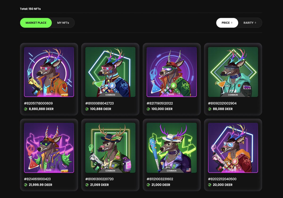 ToxicDeerFi's tweet photo. 👉150 #ToxicDeer NFT available on Market Place

https://t.co/tpHIdG3j8M https://t.co/nIpspglASy