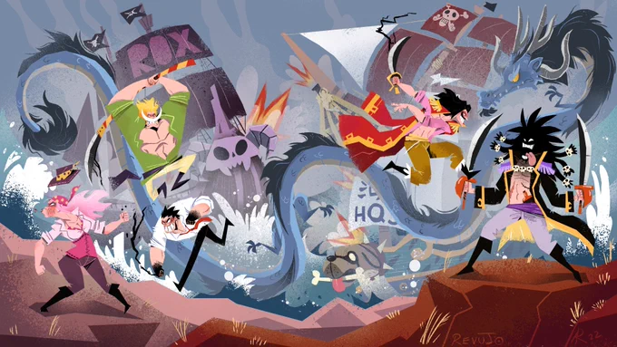 God Valley Incident.
Garp and Roger vs Rocks, Whitebeard, Kaido and Linlin. 