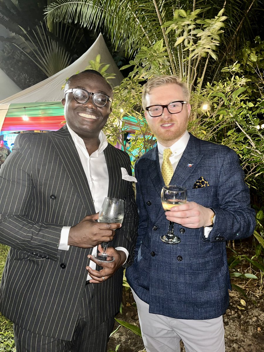 TheRealBolaRay's tweet photo. Always make sure to network, especially at less-formal events. 

Pick a potential contact, introduce yourself,  engage in open minded conversations and you might just move that meeting to a formal place. 

Myself and the Deputy Czech Republic Ambassador to Ghana @Matej_Denk https://t.co/iSrJWgChHX