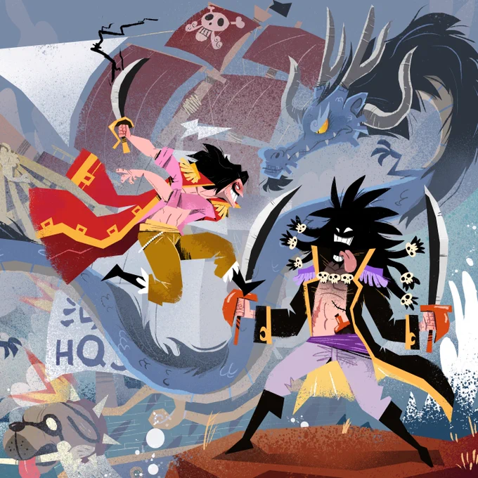 God Valley Incident.
Garp and Roger vs Rocks, Whitebeard, Kaido and Linlin. 