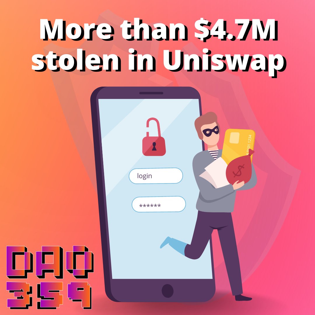 A sophisticated phishing campaign targeting liquidity providers of the #Uniswap protocol has seen attackers make off with at least $4.7 million worth of #ETH 

However the community reports the losses could be even greater

Hacks are happening more and more often... Stay safe all