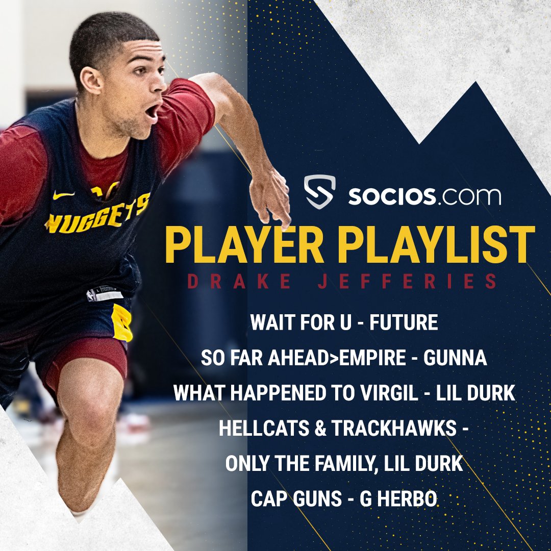 nuggets's tweet photo. We bumpin' @drakejeffries playlist today 🔊 https://t.co/t6TgrPw07K