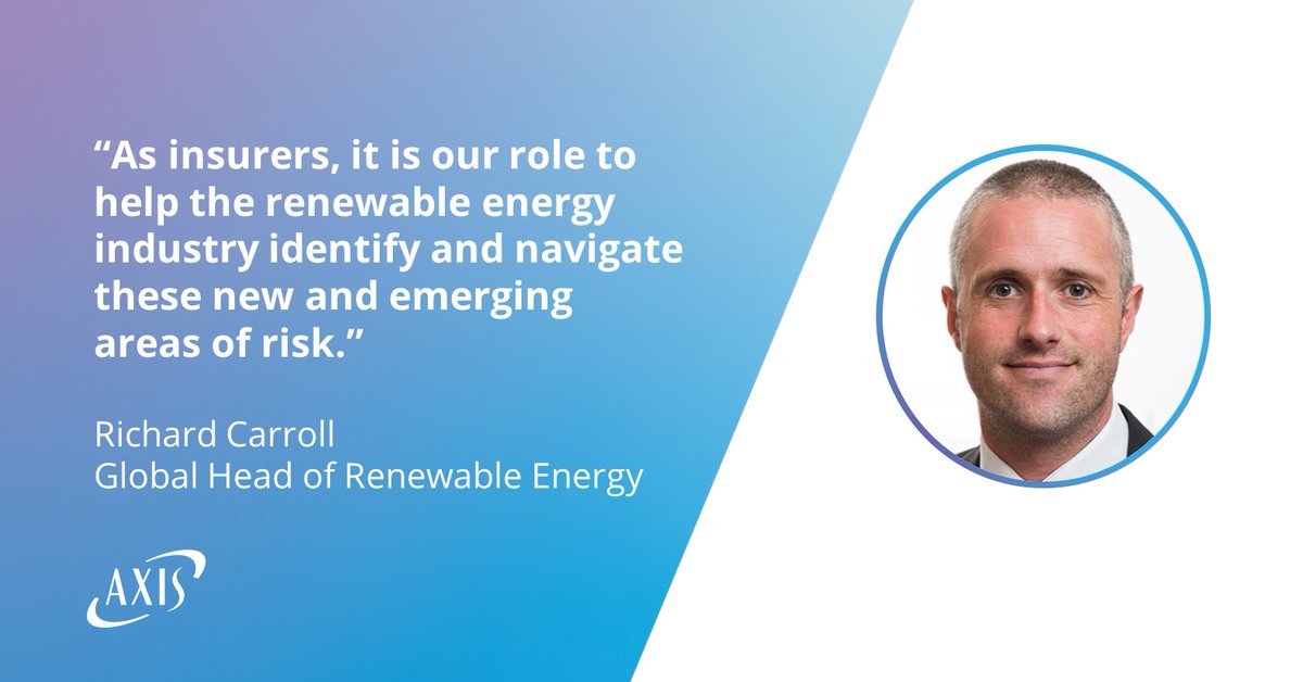 AXIS_Capital's tweet photo. #AXISInsurance Global Head of Renewable Energy Richard Carroll recently spoke to @WindEurope about new developments in the wind industry and how AXIS can help clients understand projects’ risks. Read more from Richard here: https://t.co/l5cXNb1cq3 https://t.co/osDSDp6cE3