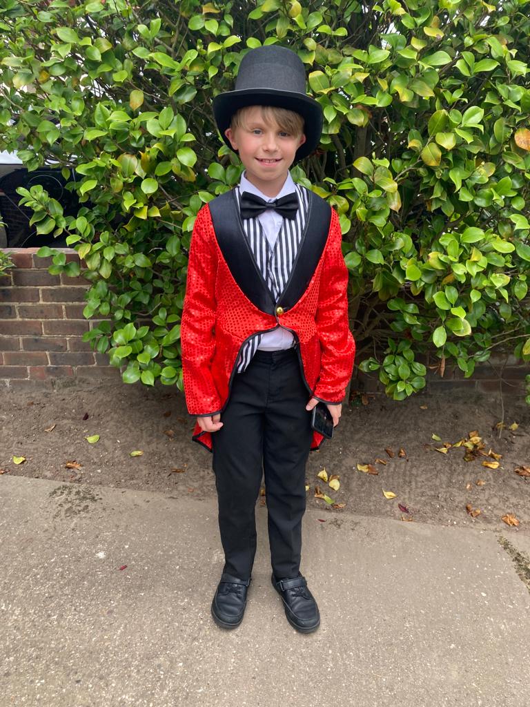 All ready for my year 6 school production!!  😃🎪 🎭🎟