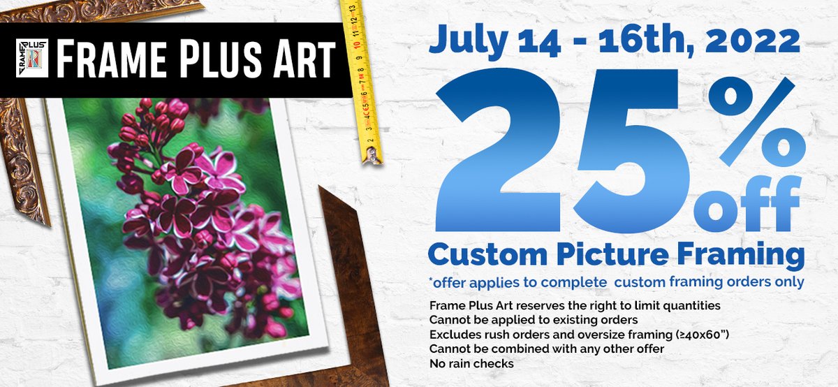 FramePlusArt's tweet image. 25% off custom picture framing! Starting Thursday, July 14th to Saturday, July 16th 🖼🤩

Stop by our shop at 3200 Kempt Rd. and our team will be happy to help you with your framing project!

#customframing #custompictureframing #halifaxlocalbusiness #northendhalifax