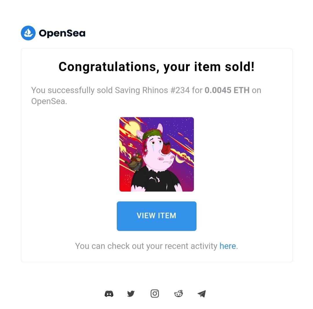 Saving_rhinos_'s tweet image. SOOOOOOOOOOLD🥳🥳
😱 OMG we have a NEW familymember😱 
Thank you SOO much for adopting  saving rhinos and becoming a member of the #savingRhinos 💖
❤️We are SOO HAPPY you joined us, WELCOME❤️❤️ I truly appreciate your support🥰
opensea.io/collection/sav…

#NFT #sold #artofmmm #sold