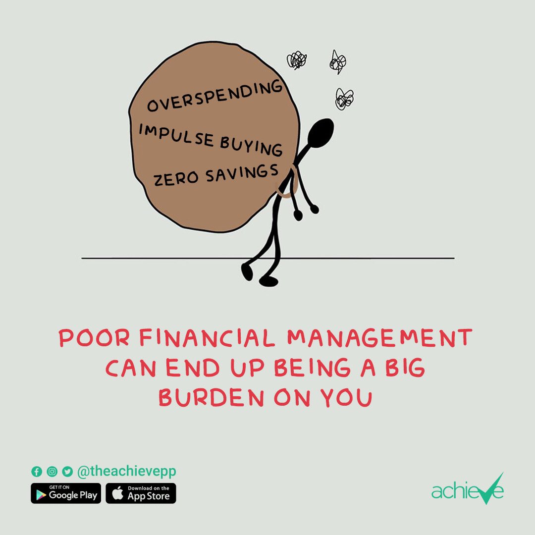 Poor financial management can be a big burden on you. Planning how you use  your money is key to avoiding some of these issues. #financialliteracy # savings #investing, image size:1080x1080