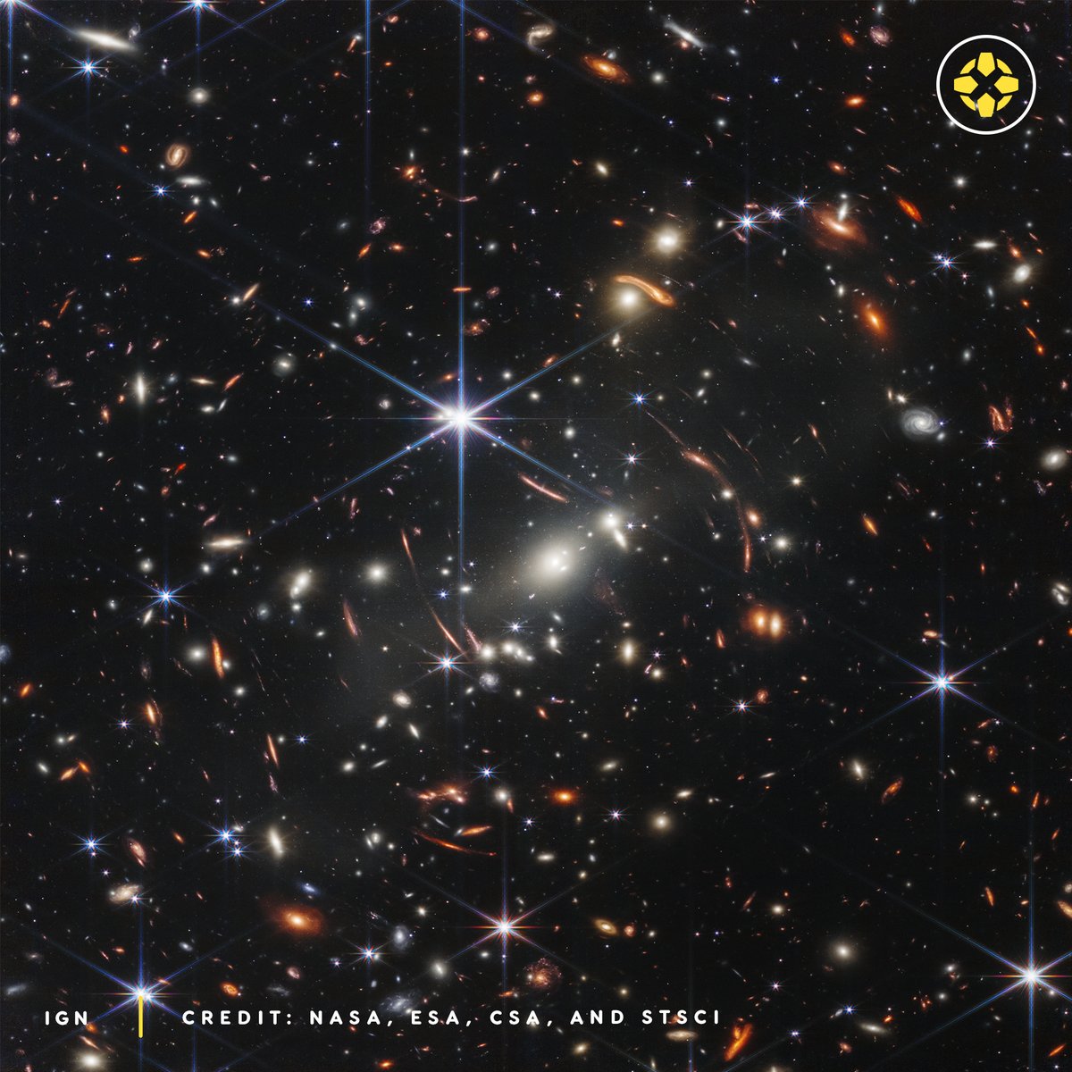 IGN's tweet photo. From the deepest infrared image of the universe yet, to a dying star’s final performance, to the Cosmic Cliffs where stars are born, the first images from the James Webb Telescope mark a new era in astronomy. https://t.co/NboLomWu3E https://t.co/YLEShWWWY6