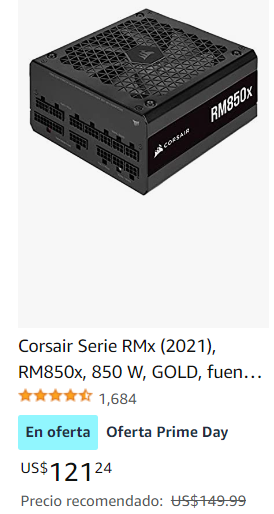 Frontlinerpy's tweet photo. Corsair Serie RMx (2021), RM850x, 850 W, GOLD, fuente de alimentación totalmente modular (CP-9020200-NA) 😎

https://t.co/XmTouI4hG3  👈🏻

Seguí la oferta 😉 #AmazonPrimeDay 📦 https://t.co/V33goRQPbw