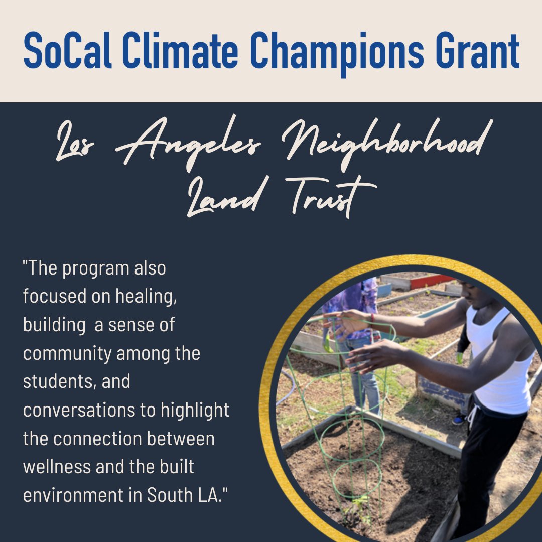 What is <a href="/LANLT/">Los Angeles Neighborhood Land Trust</a> up to?

Since receiving the @SoCalGas Climate Champions Grant, they have been able to relaunch the Garden Apprenticeship Program. The youth leadership program returns after a 2-year hiatus due to COVID.

Check out the full blog post at socalclimatechampionsgrant.com/blog/garden-ap…