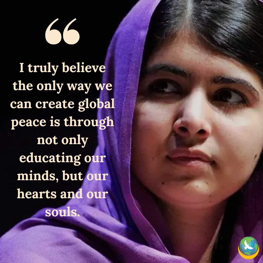 Happy birthday <a href="/Malala/">Malala Yousafzai</a>! Thank you for inspiring us to raise our voices for change and peace.

#ChangeStartsWithMe #MalalaYousafzai #MalalaQuote #WorldPeace #PeaceWork #FreedomForWomen #WomenForPeace