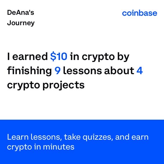 MccortDeborah's tweet photo. I've earned $10 so far by learning about crypto on @Coinbase. See how much you can earn at: https://t.co/QI2FzF36sR https://t.co/4qdTqNtsnd