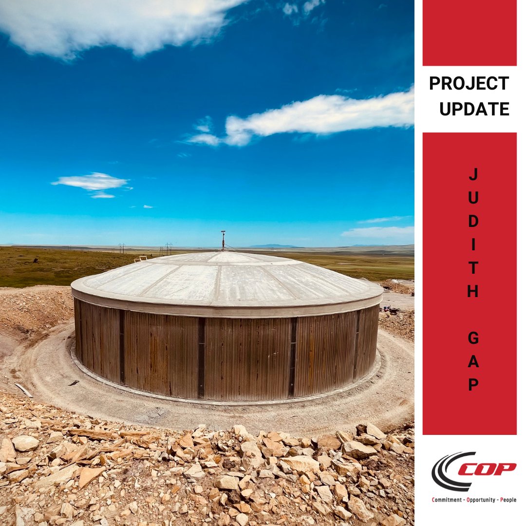 COPConstrLLC's tweet photo. COP Construction is finishing the tank in the Judith Gap area, pictured is a .56 MG water tank by DN Tanks. Thank you to Jerrod Winderl for another fabulous project photo!
#COPConstruction #construction #heavycivil #undergroundutilities #LetsBuildMT #dntanks https://t.co/74d18YqQd3