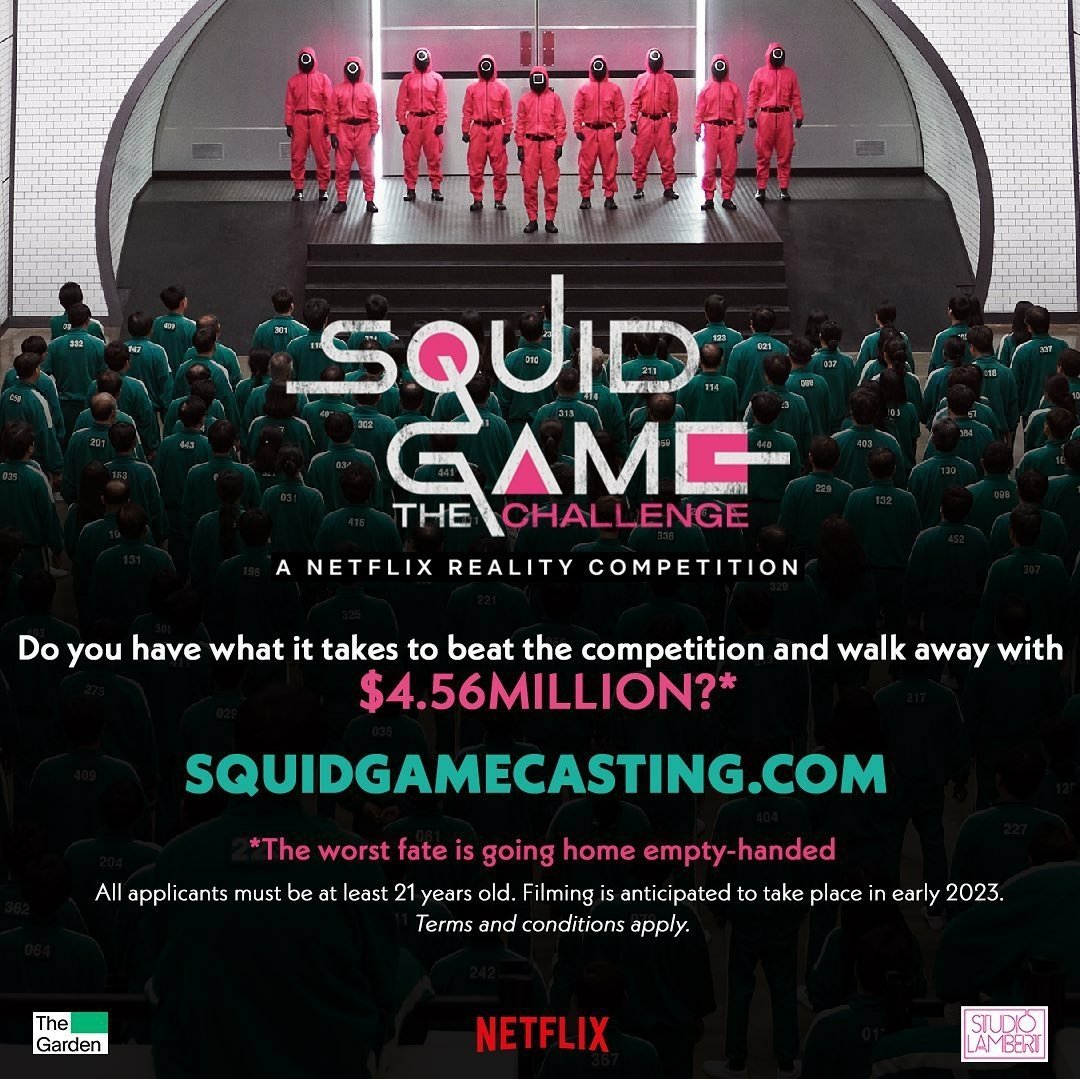 umitokur's tweet photo. Netflix Gerçek Squid Game Yarışması Düzenliyor.. Ödül 4,56 Milyon Dolar.. Amerika, İngiltere ve Dünyanın Her Yerinden Yarışmacılar Alacak. Başvuru için https://t.co/NWrFSrIrrD
#SquidGame #squidgamecasting https://t.co/n9umOcmO9f