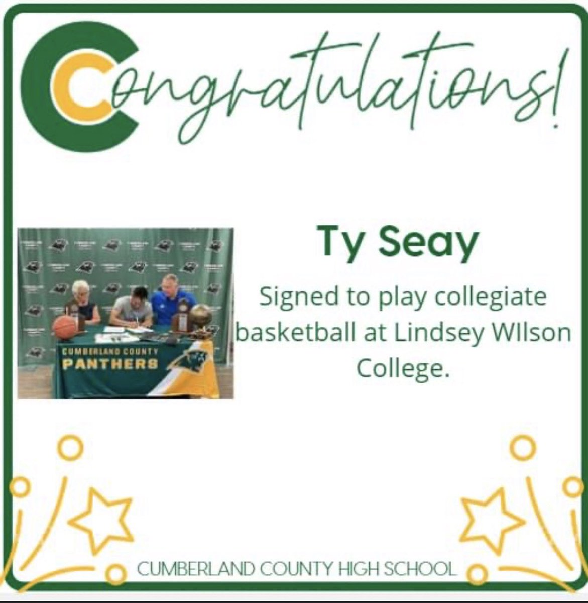 cumbcosports's tweet photo. Congrats @TylerrSt 
#pantherproud https://t.co/MlsQrwXNy5
