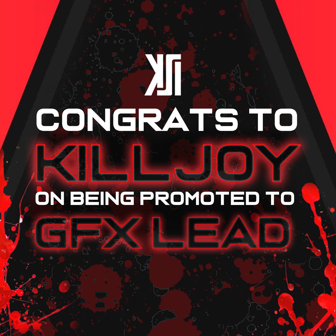 KSIGraphics's tweet image. Congratulations to @NotKillJoyGFX on being promoted to GFX Lead of our team! Killjoy has a lot of potential, and we are excited to see the team go to new heights under his leadership! 🚀#gfx #art