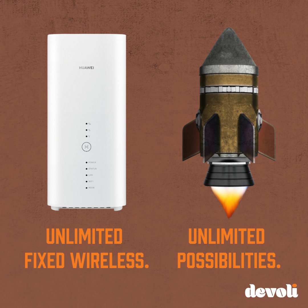 devolihq's tweet photo. Unlimited Fixed Wireless = Unlimited Possibilities 🚀 You're free to stream, game and do more of what you love without any limitations! 

We've upgraded all 600GB Fixed Wireless plans to Unlimited this month. If you want Unlimited FWA, contact us ⬇️
https://t.co/Eibq6fpukn https://t.co/gzfAEd7y8S