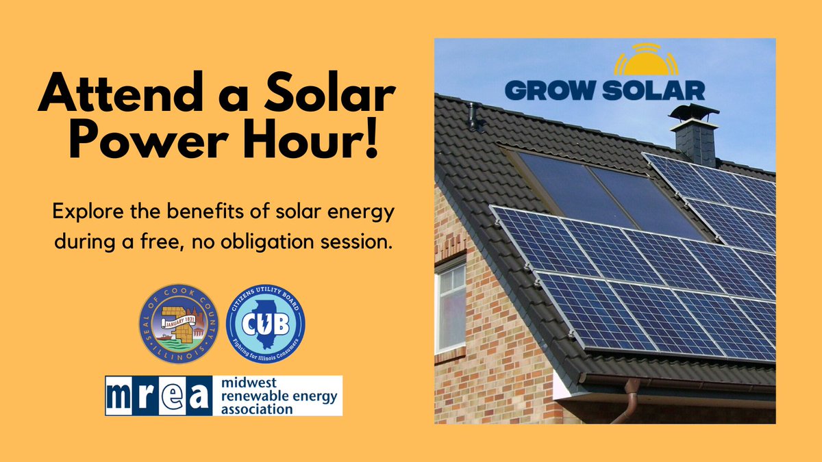 CookEnviro's tweet photo. The @vo_dolton Library is hosting a #SolarPowerHour webinar on Thurs, 7/21 at 1pm.
Please join us to find out about #GrowSolar discounts and get answers to questions you have about solar energy for your home.
Register: https://t.co/zUtiPSAl8i https://t.co/1vP8QkqAXo