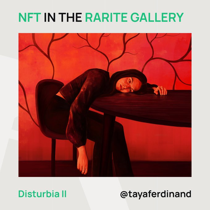 rariteio's tweet photo. "Disturbia II" created by @tayaferdinand in our Rarite Gallery collection.
"I am awake, my mind is clear,
and still I feel
they watching me"
Check it @oncyber:
https://t.co/G9LD0gSNGq
#CleanNFT #tezosnft #tezoscommunity #tezos #Rarite https://t.co/fhii7sY4z4