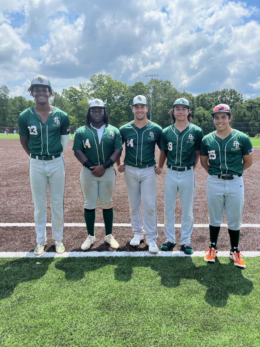 2023 Palm Beach Select National came out swinging today!  Prince Ferguson(2 2B), Tray Johnson(2-3), Joseph Domingos(2-2), Cam Cabrera(2-2, 2RBI) and leading the way was Alejandro Villar going 3-3 in game 5 of the 2022 PG 2023/17u WWBA National Championship