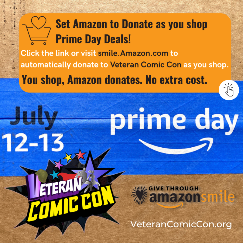 VeteranComicCon's tweet photo. ATTENTION AMAZON SHOPPERS: Setup Amazon Smile at: https://t.co/tfgOye2Hqr and you will automatically donate while you shop #AmazonPrimeDayDeals (no extra cost to you). 
😊❤

#veterancomiccon
#amazonsmile #amazonprimeday #amazonprimeday2022 #primeday #primeday2022 #primedaydeals