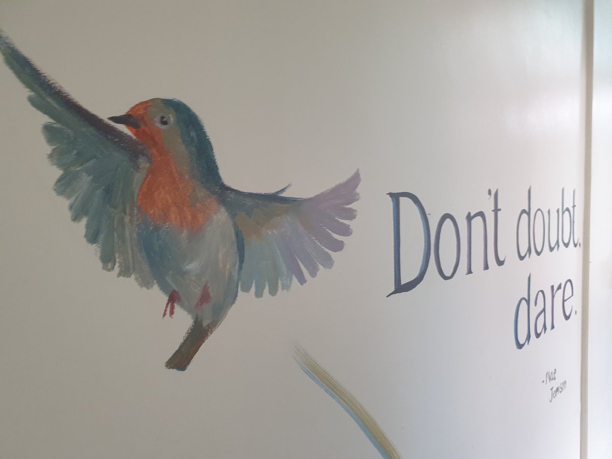 NewchurchCP's tweet photo. Some more of the inspiring murals created for our Newchurch Robins by the artist Isobel Shore. @maejemison #Preparingtofly https://t.co/zAxRjypfJD