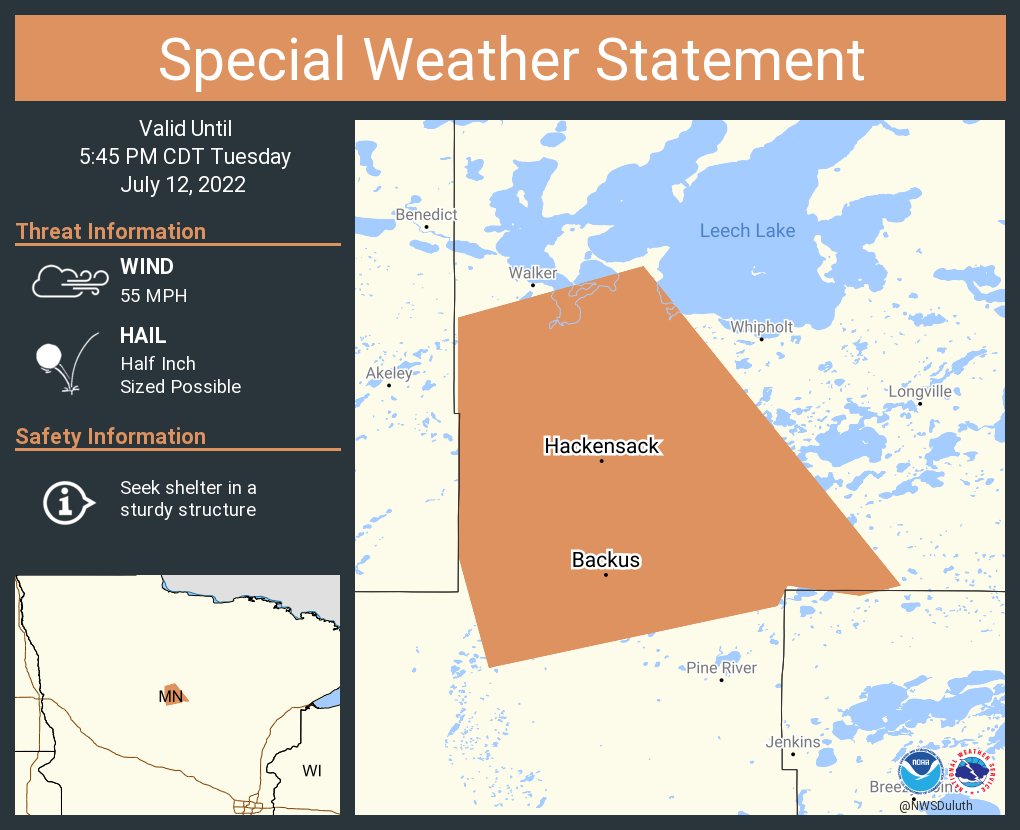 NWS Duluth on Twitter "A special weather statement has been issued for
