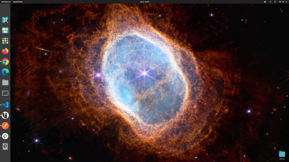TannerCrook's tweet photo. @pop_os_official I just can't wait to look back in time even further. The Southern Nebula looks like a literal window to our origins. https://t.co/a38EIaXaTF