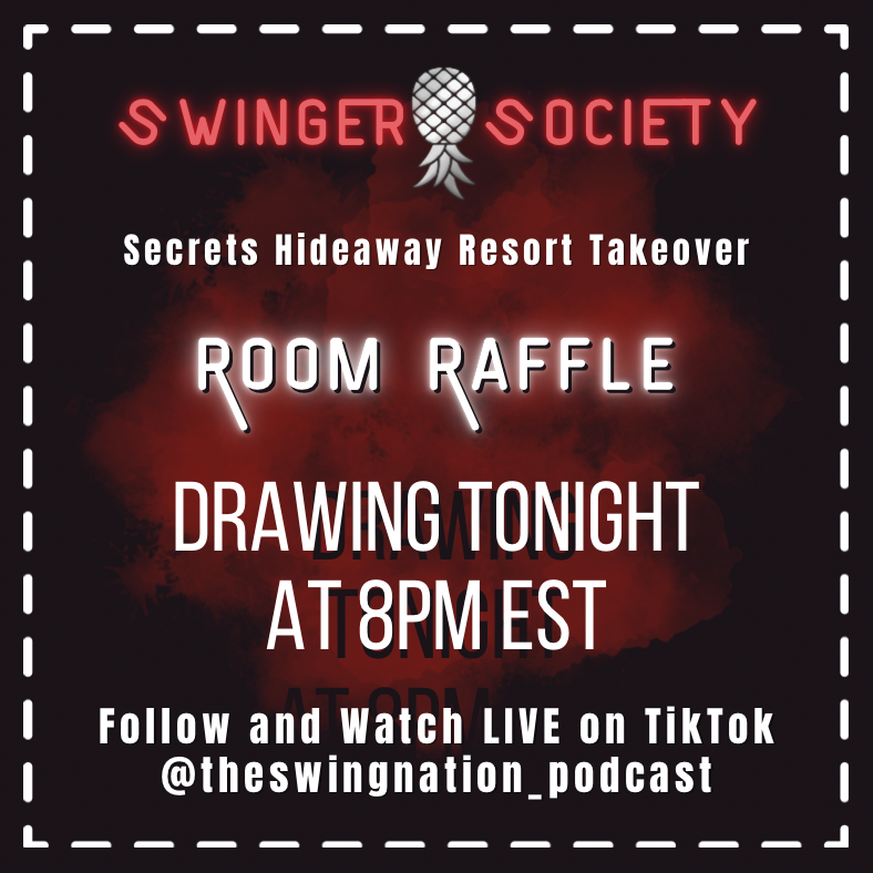 NorthMnSouthF's tweet photo. Don’t forget to tune in tonight on TikTok live @theswingnation_podcast at 8PM EST to find out who wins!!!!
#raffledrawing #swingersociety #secretshideawayresort https://t.co/o9hd9kEQ88