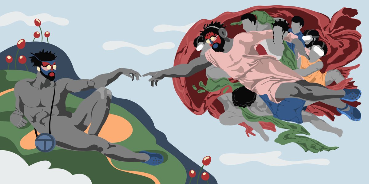 koby_kolly's tweet photo. "With the Touch of our Hands"

A new addition to my series of surrealist appropriations. Referencing the 'Creation of Adam' painting by Michelangelo. https://t.co/5nJO0DhOYQ
