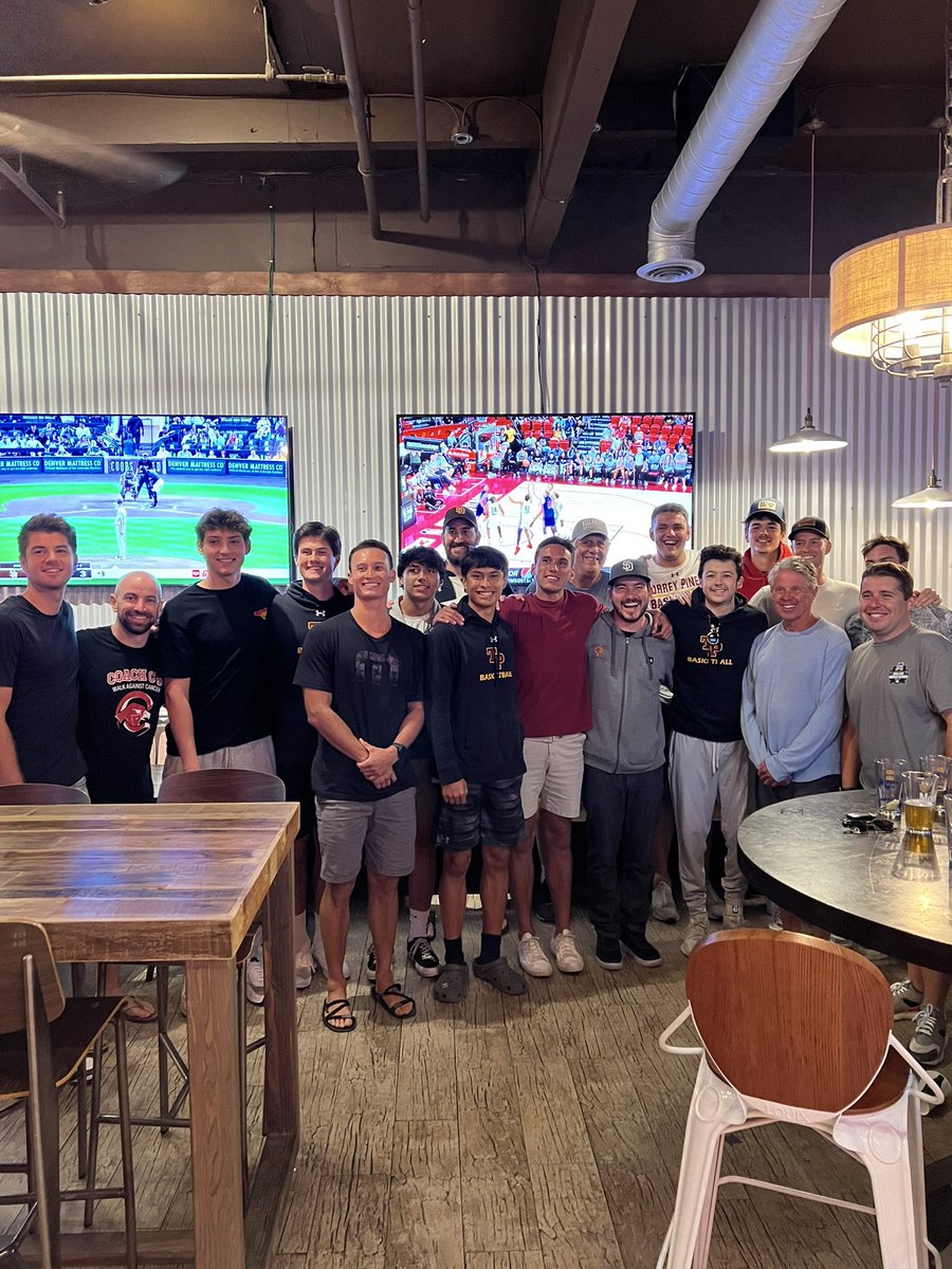 Great to get a bunch of past and present Falcons together last night! 11 different graduating years and 27 total CIF Championships are represented in this photo. Thanks as always to Crust for hosting us!! #TheGoldStandard