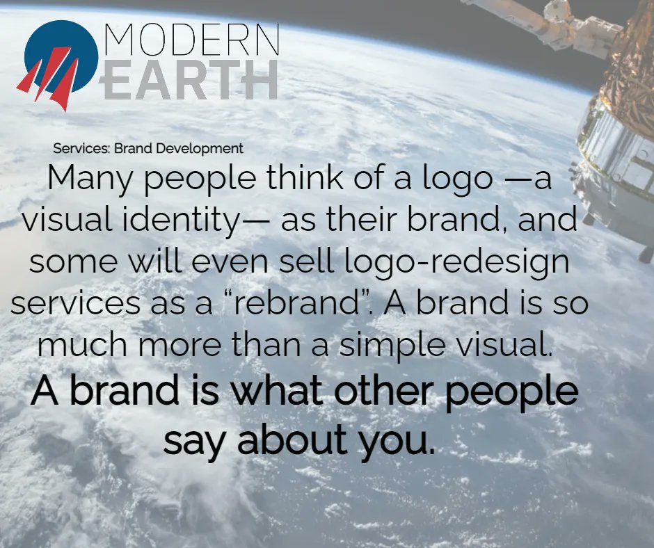 modernearth's tweet photo. Your logo may be the first element that people will notice about your company but your brand is what they will remember. Defining your market, sharpening your message, and honing your company’s voice all work towards crafting how the world views your business. https://t.co/vv2xl5BvYi