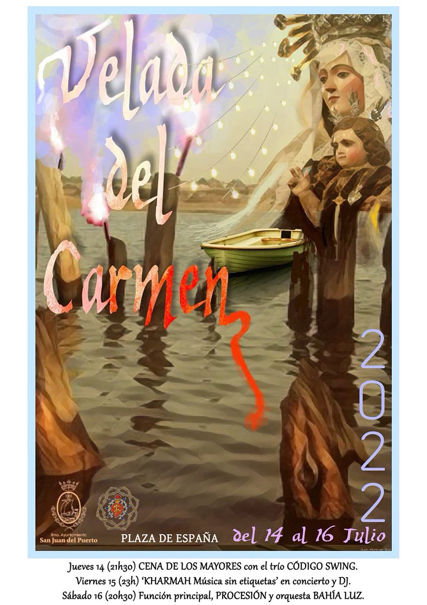 👉🏼 el próximo #viernes 📅 15 de #julio, vamos a llevar nuestras coplas a la “Velada del Carmen de San Juan del Puerto, a las ⏰23 h, en la Plaza de España.  <a href="/AytoSanJuan/">Ayto. San Juan Pto.</a> #musica #conciertos