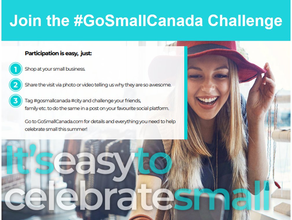 The eQuo #GoSmallCanada Challenge is designed to bring more customers to small businesses by encouraging Canadians to simply shop and share their favourite hidden gems on social media. hubs.la/Q01gykCy0 for more &amp; for everything you need to help celebrate small this summer!