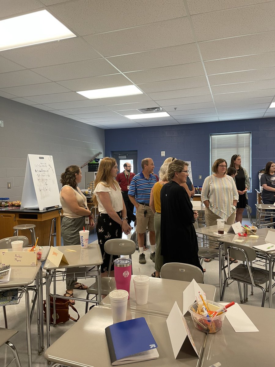 MissFleisch's tweet photo. Engaged educators learning to build thinking classrooms in math at the @rucoschools middle school summer summit. Thanks @BlackmanMiddle 8th grade math teachers for leading us! https://t.co/eWP1pllVsd