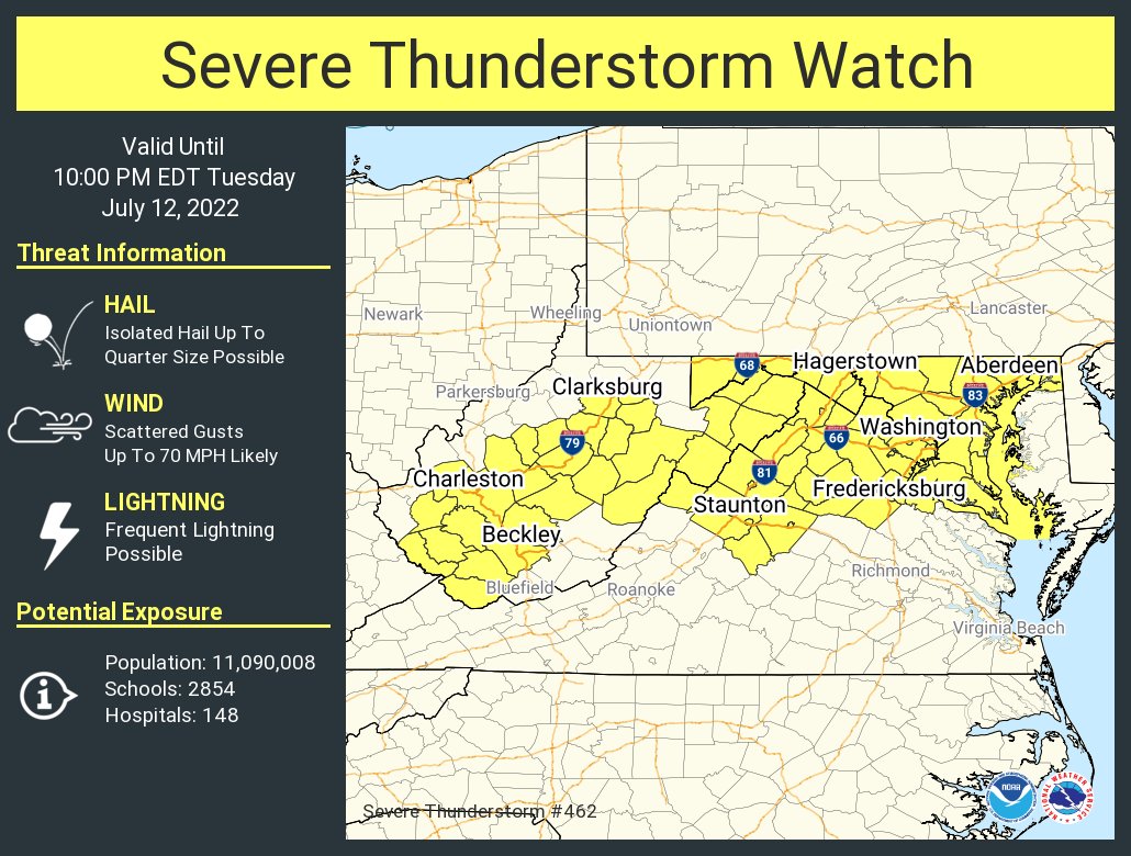 NWS Charleston, WV on Twitter "A severe thunderstorm watch has been