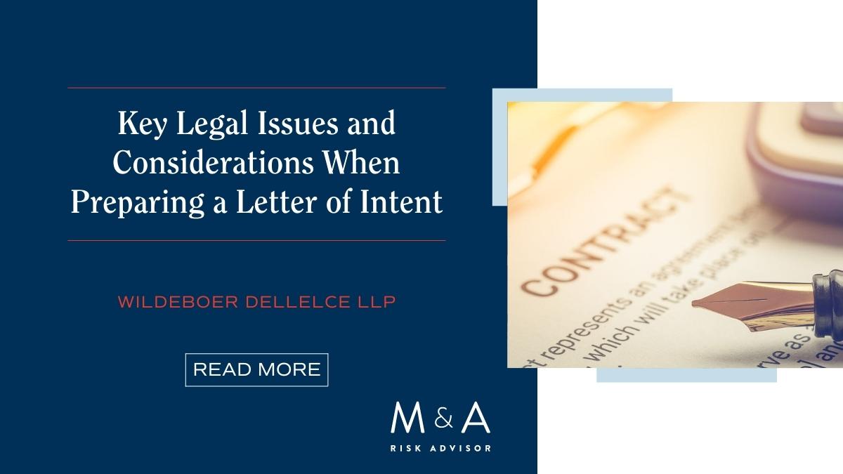MARiskAdvisor's tweet photo. @wildlaw provides an overview of some of the most important legal issues that should be considered when negotiating and drafting a letter of intent.

https://t.co/LhT1euvSC5 https://t.co/bqzMsJ91Uc