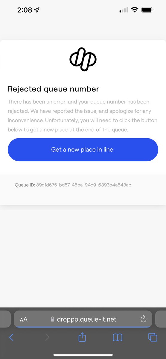 someguy3869's tweet photo. @DisTrackers @Dropppio has to get this fixed. Got all the way in 3 times and got this message. Literally sat in the same spot the whole time on the same wifi network. BS https://t.co/adn9xitccn
