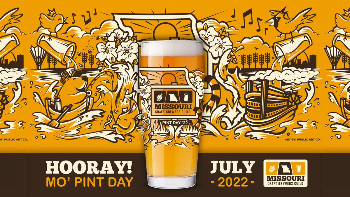 MOCraftBrewers's tweet photo. One more sleep until our 2nd ever #MOPintDay! Stop by one of the participating breweries starting Wed, July 13, to pick up your Missouri Pint Day glass. Be sure to check in with your local brewery's socials to see what's happening. View brewery list here: https://t.co/wxix6ZiQ4v https://t.co/l1mYvvYiZ7