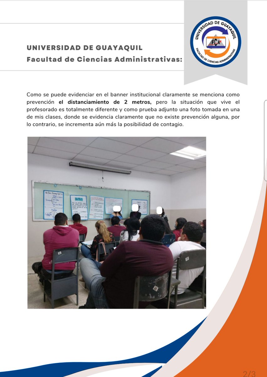 Educacionecua's tweet photo. ALARMANTE 🔉Profesor de la @UdeGuayaquil denuncia aumento de contagios en la institución y cursos repletos de estudiantes. @edu_libre @ContratadosUG @usincorrupcion @Isabel_EJ @Expresoec @esantos1957 @pabelml @24HorasGYE @EmilyVeraA_ https://t.co/bTOf2PZUHC
