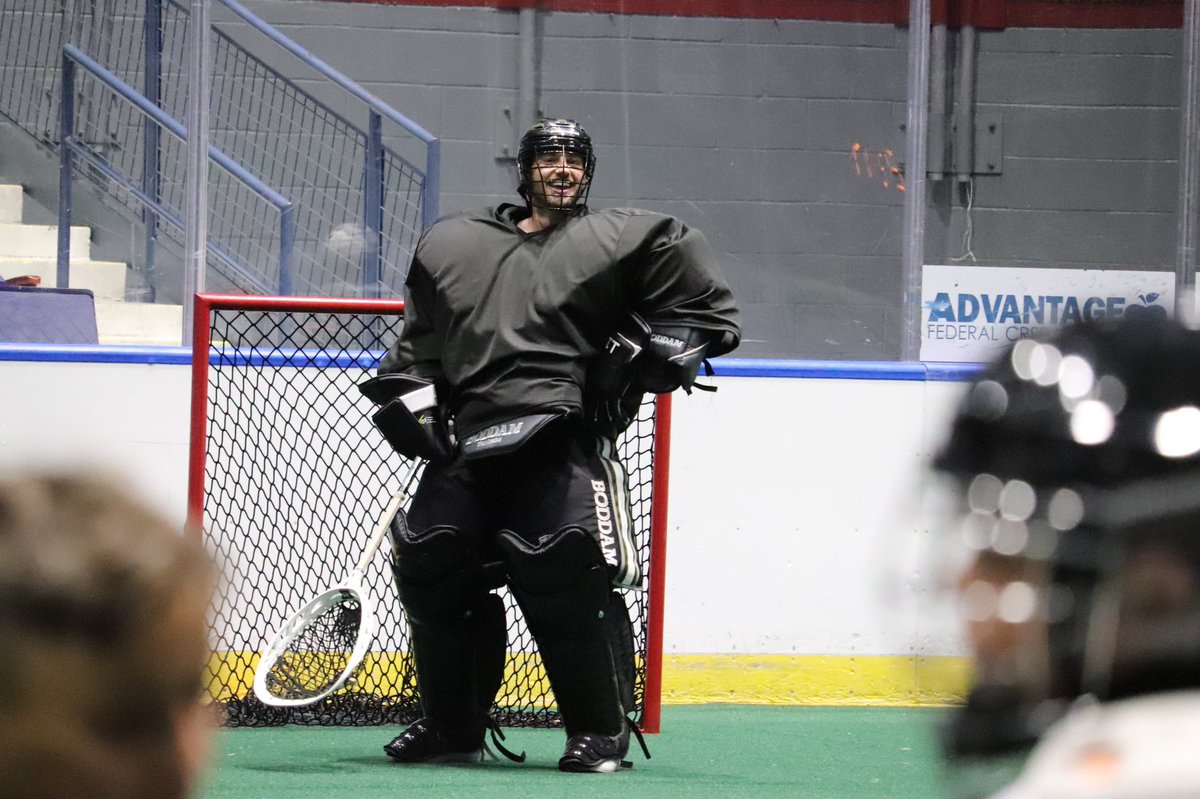 Update: Tyler Halls is now in full goalie gear 😂