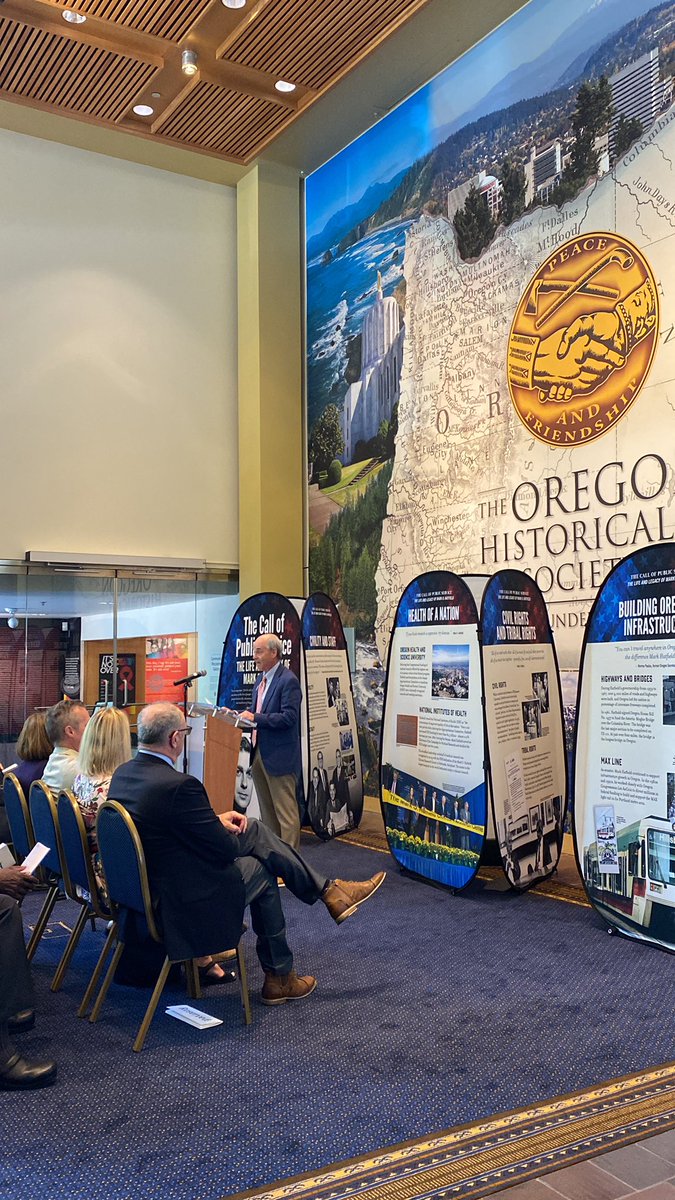 OrHist's tweet photo. Happening now! Celebrating the #HatfieldCentennial at OHS. Visit #OHSDigitalCollections for Hatfield’s 30+ hour oral history, released today for the first time! https://t.co/DCVPAHyWZe https://t.co/XxHpET7hGi