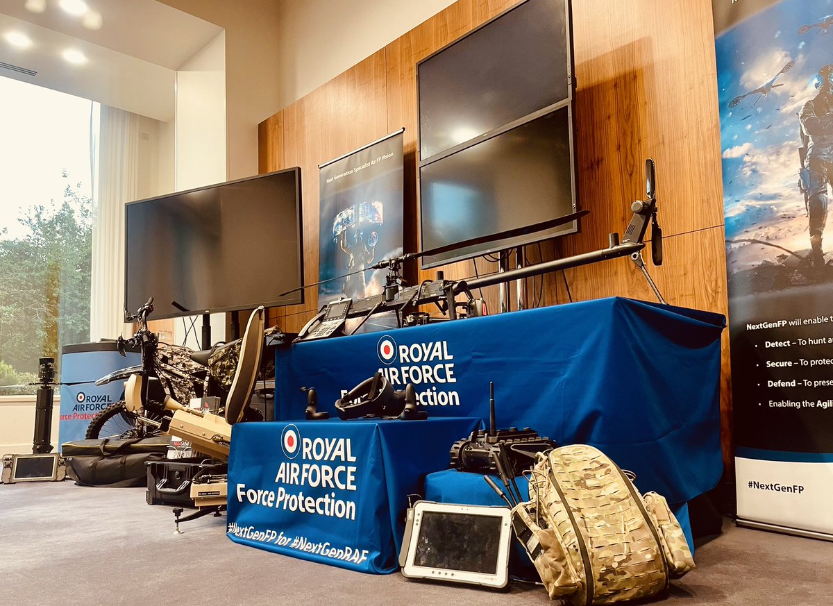 The @RAFFPForce are set for the #GlobalAirSpaceChiefs @TheIET setting out the #NextGenFP Vision. Stay tuned to learn more about how the @RAF_Regiment & @RAF__Police DETECT, SECURE & DEFEND against threats to @RoyalAirForce Air & Space Operations!