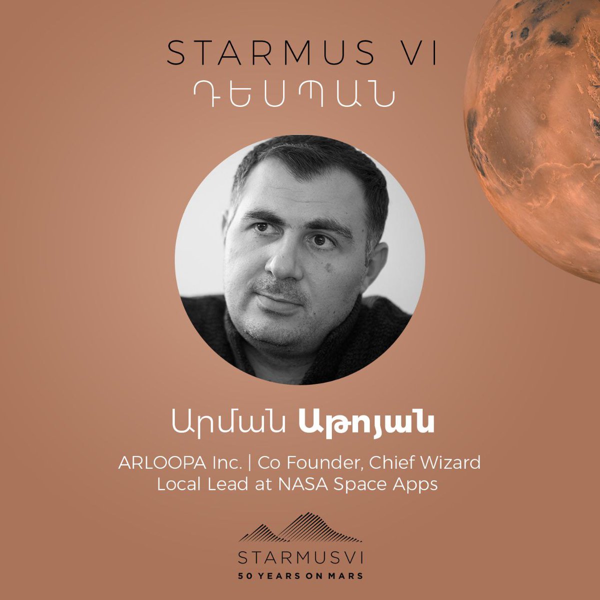 ARMANATOYAN's tweet photo. Proud to be an Ambassador for @StarmusFestival VI festival.
Starmus is a global festival of science communication and art that brings together the most brilliant minds on the planet
50 Years on Mars. SEP 5-10 #Yerevan #Armenia 
Как тебе такое @elonmusk ? :)) https://t.co/c9sWxZ7DfO