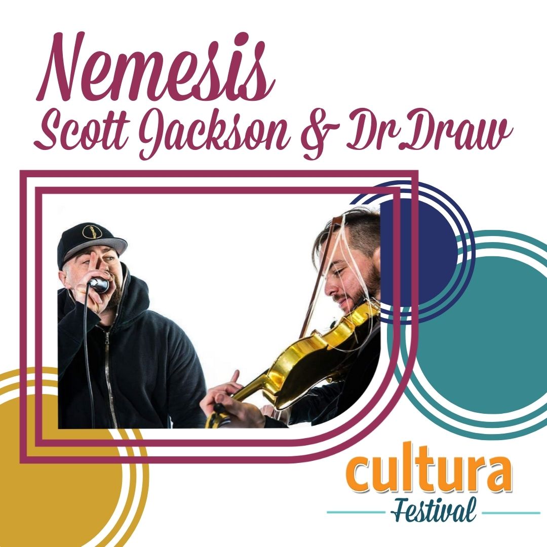 The duo of Canadian Beatbox Champion Scott Jackson and Electric Violin pioneer Dr.Draw come together to form Nemesis. With sounds ranging anywhere from Middle eastern influenced folk music to old school hip hop to Mongolian chant this is a high energy show not to miss! 🎶🎶🎶✨