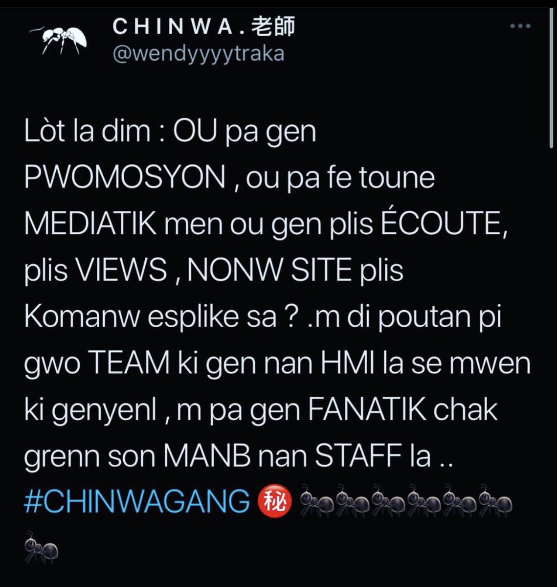 Samyphotograph5's tweet photo. Apa li papa 😹😹😹😹 Nou chak son manb nan Team nan TMG🐜🐜❤️💥🧠👌 https://t.co/vRPFu6o1Ru